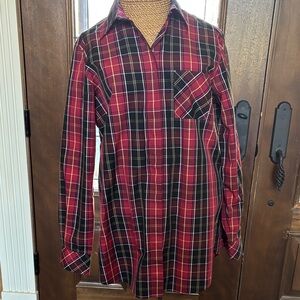 Orvis Red and Black Plaid Button-Down Shirt